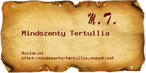 Mindszenty Tertullia névjegykártya